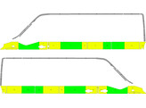 Striping Renault Master L3H2 Half Battenburg Groen/Geel/Wit  links   rechts  1 schuifdeur