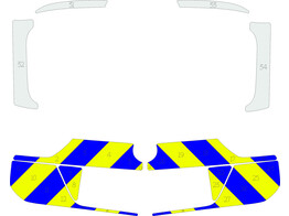 Chevron pattern Tailgate Volkswagen Tiguan Police class 3 jaune/bleu