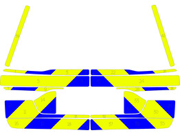 Chevron pattern Tailgate Volvo XC60 Police class 3 yellow/blue WPR