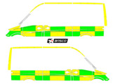 Striping Mercedes Sprinter 2013 L2H2 - Battenburg T11500 Green/Yellow/White KIT  left   right  - UZ