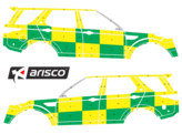 Striping Land Rover Discovery 5 2018 - Battenburg T11500 Green/Yellow/White KIT  left   right  MUG/S