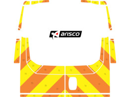 Striping Iveco Daily 2019 H2 - Chevrons avec portes arrieres vitrees KIT T11500 Orange/Jaune 20 cm