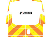 Striping Iveco Daily 2019 H2 - Chevrons mit verglasten Heckturen KIT T11500 Orange/Gelb 20 cm