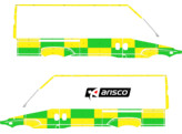 Striping Iveco Daily 2019 L2H2 - Battenburg KIT T11500 Green/Yellow/White  left   right  2 sliding d