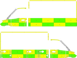 Striping Mercedes Sprinter 2018 Box Body Battenburg Groen/Geel/Wit KIT  links   rechts  Dienst 112 Lochristi