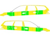 Striping Peugeot 308 SW 2020 - Half Battenburg Vert/Jaune/Blanc  gauche   droite 