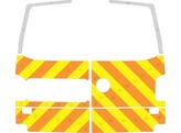 Striping Volkswagen Transporter T6 2019 H2 - Chevrons T11500 Orange/Yellow/White 10 cm doors with wi