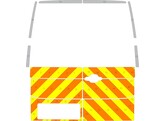 Striping Volkswagen Crafter 2017 H3 - Half Chevrons  sous vitres  T11500 Orange/Jaune/Blanc 10 cm Sa